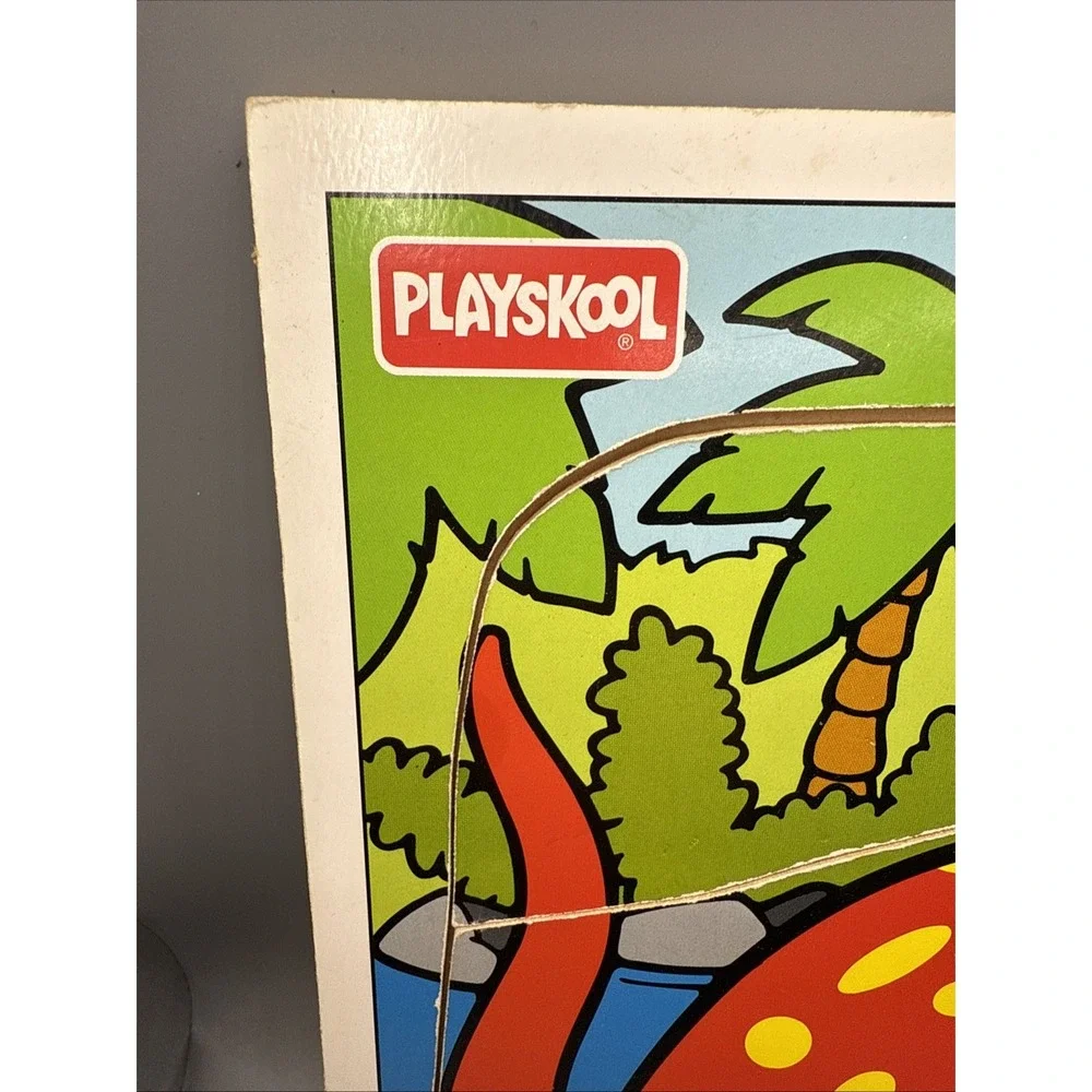 Vintage‎ 1995 Play Skool Dinosaur & Friends Wooden Puzzle